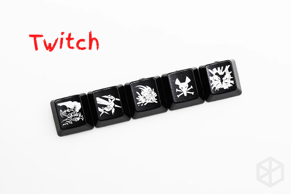 Novelty Shine Through Keycaps ABS Etched lol black red r2 hero skill Zyra Team - Image 5