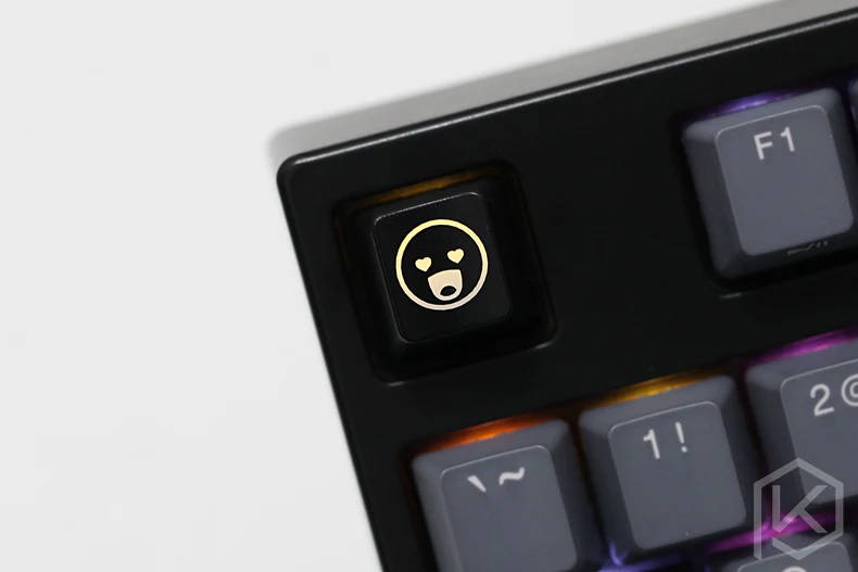 Novelty moji Shine Through Keycaps ABS Etched, Shine-Through mood expression black red for custom mechanical keyboards - Image 4