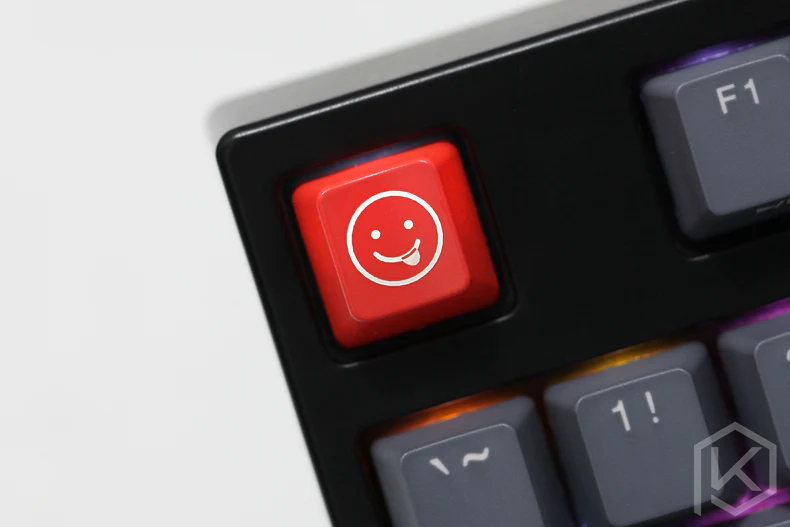 Novelty moji Shine Through Keycaps ABS Etched, Shine-Through mood expression black red for custom mechanical keyboards - Image 7