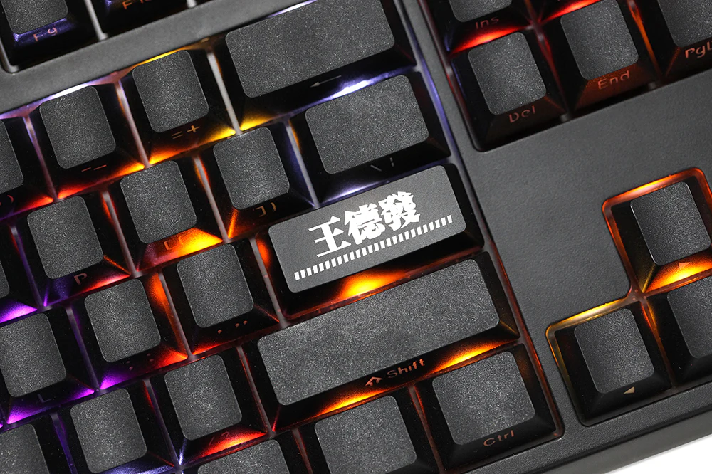 Novelty Shine Through Keycaps ABS Laser Etched back lit black red Enter Backspace OEM Profile Chinese WTF Holy Shit Holyshit - Image 4