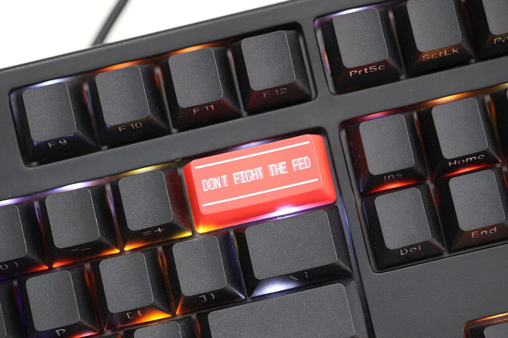 Novelty Shine Through Keycaps ABS Laser Etched back lit black red Enter Backspace OEM Profile dont fight the fed US Stock - Image 4