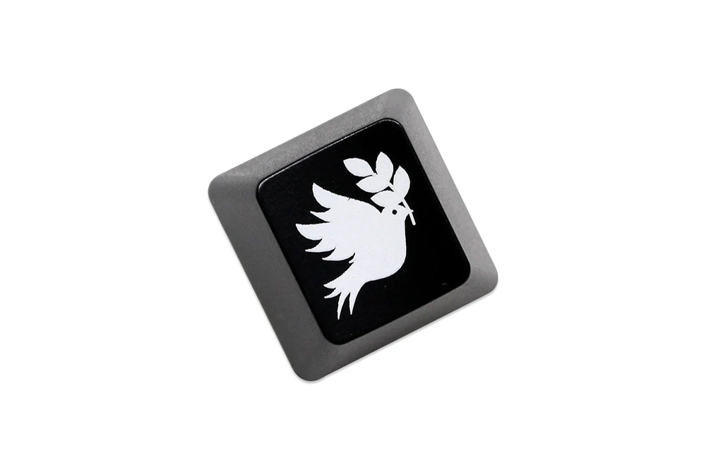 Novelty Shine Through Keycaps Peace Dove ABS Laser Etched back lit black red ESC Enter Backspace OEM Profile Peace and Love - Image 2