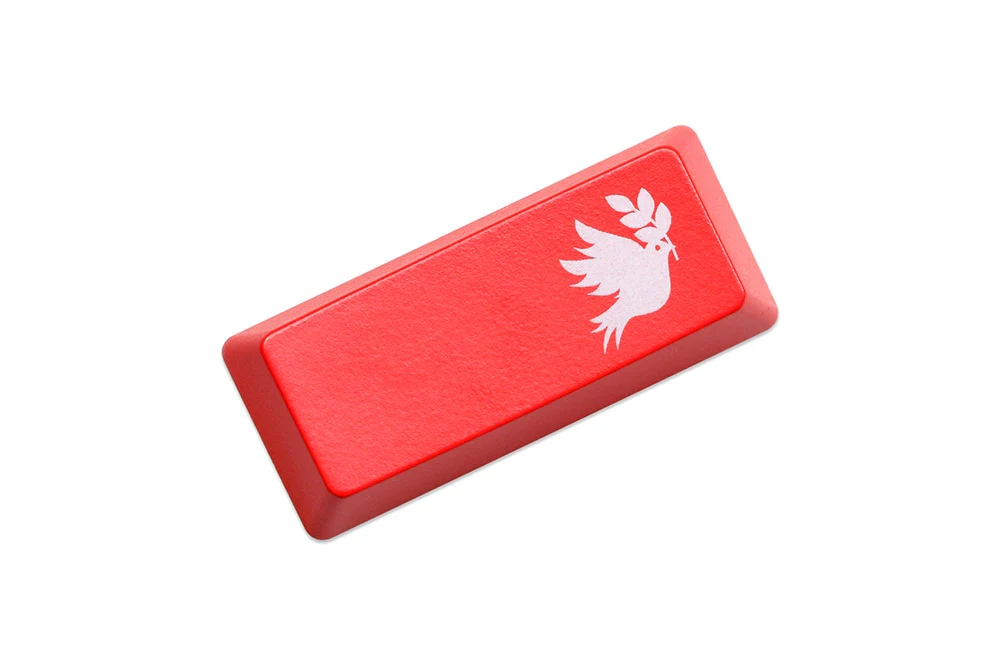 Novelty Shine Through Keycaps Peace Dove ABS Laser Etched back lit black red ESC Enter Backspace OEM Profile Peace and Love - Image 5