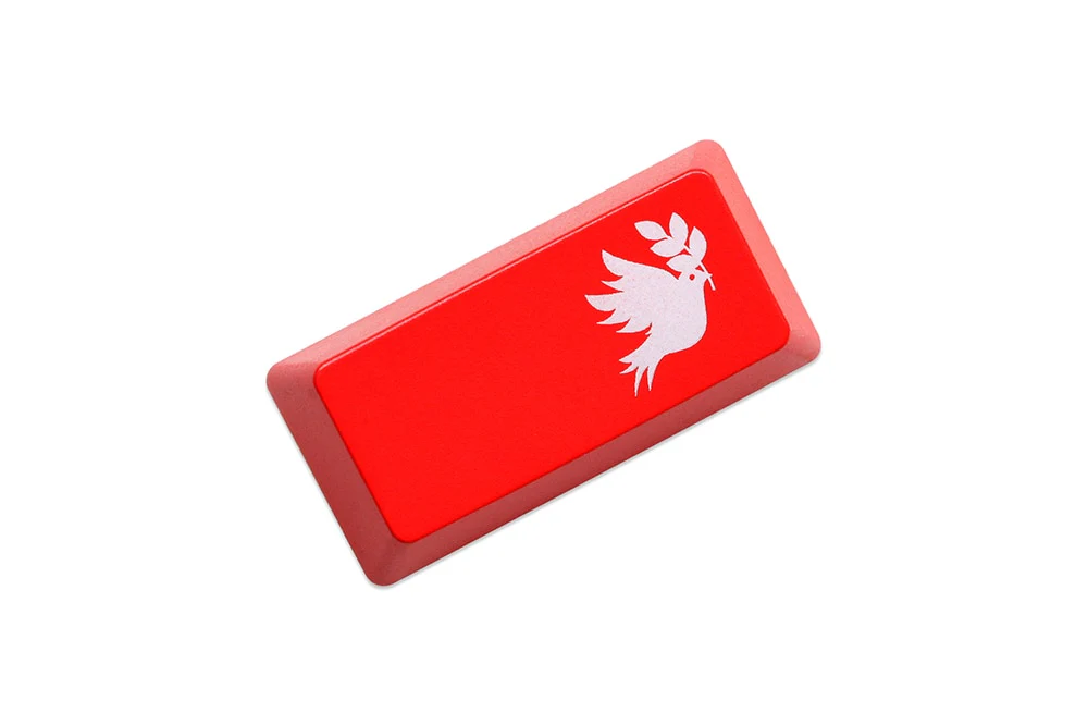 Novelty Shine Through Keycaps Peace Dove ABS Laser Etched back lit black red ESC Enter Backspace OEM Profile Peace and Love - Image 7