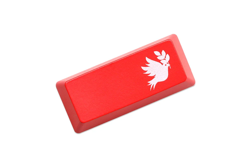 Novelty Shine Through Keycaps Peace Dove ABS Laser Etched back lit black red ESC Enter Backspace OEM Profile Peace and Love - Image 8