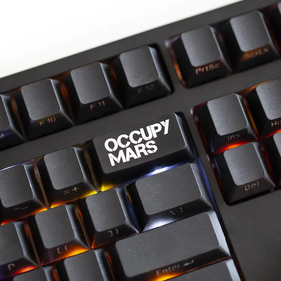 Occupy Mars Keycap Novelty Shine Through Keycap ABS Etched black red spacebar backspace for keyboard ESC Enter Backspace - Image 10