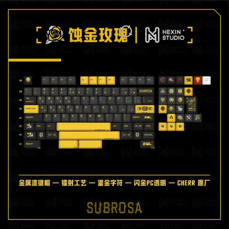 PC SUBROSA Cherry Profile Silk Screen Keycap Set for keyboard BM60 CSTC75 BM65 BM68 Made68 EV63 EZ63 EZ60 VGN75 Wooting 60he - Image 6
