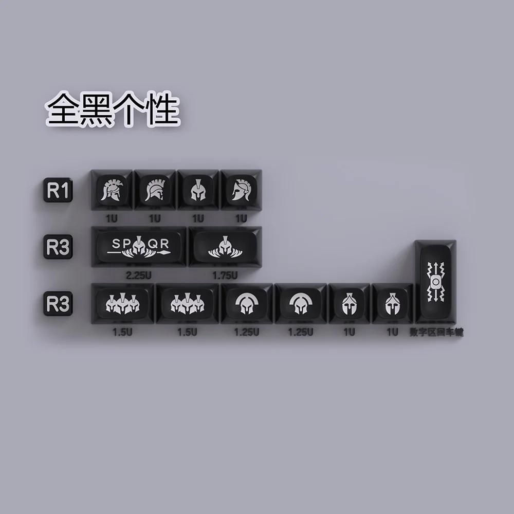 PGA ABS WOB Sparta Doubleshot Keycap Set PGA Profile for MX Stem Keyboard 60 87 104 xd64 xd68 xd84 xd87 BM60 CSTC75 BM65 BM68 - Image 4