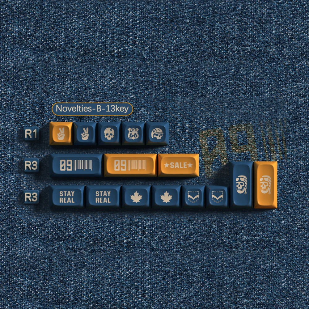 PGA ABS Jeans Doubleshot Keycap Set PGA Profile for MX Stem Keyboard 60 87 104 gh60 xd64 xd68 xd84 xd87 BM60 CSTC75 BM65 BM68 - Image 3