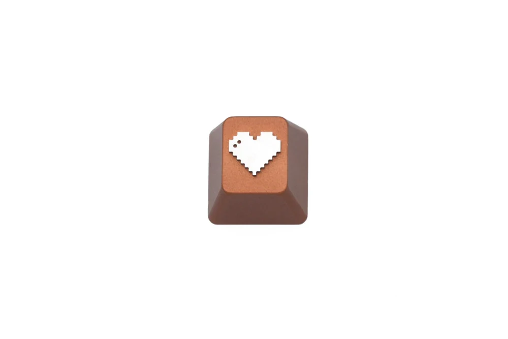 Pixel Heart anodized aluminum keycaps with anodizing for custom mechanical keyboards cherry profile grey black red green silver - Image 3