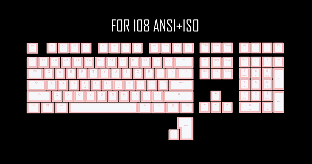 pudding pbt doubleshot keycap oem back light mechanical keyboards milk white pink black gh60 poker 87 tkl 104 108 ansi iso - Image 33