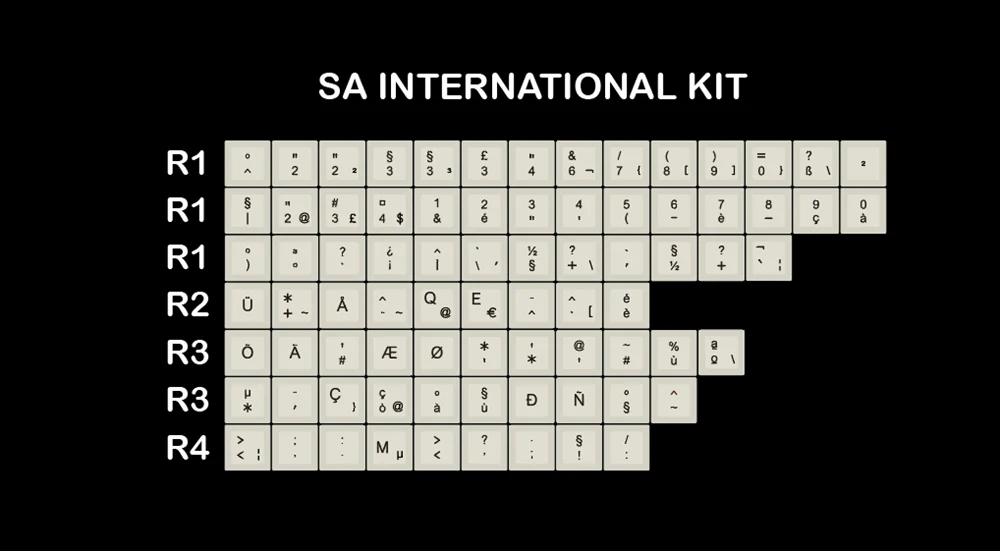 SA profile Dye Sub Keycap Set PBT retro beige for gh60 xd64 xd84 xd96 87 104 - Image 7