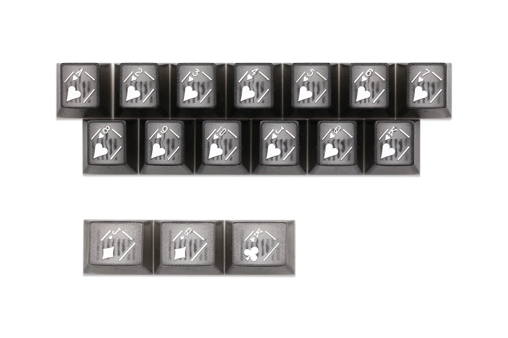 Taihao Cubic Playing Cards doubleshots keycaps gaming keys OEM mechanical keyboards keycaps profile Blue Grey Red Green Purple - Image 3