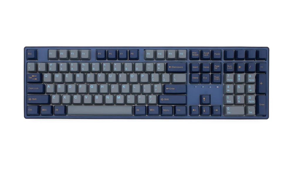 taihao Dark Tunnel PBT double shot keycaps for diy gaming mechanical keyboard oem profile Yellow Blue 1.75u shift - Image 3