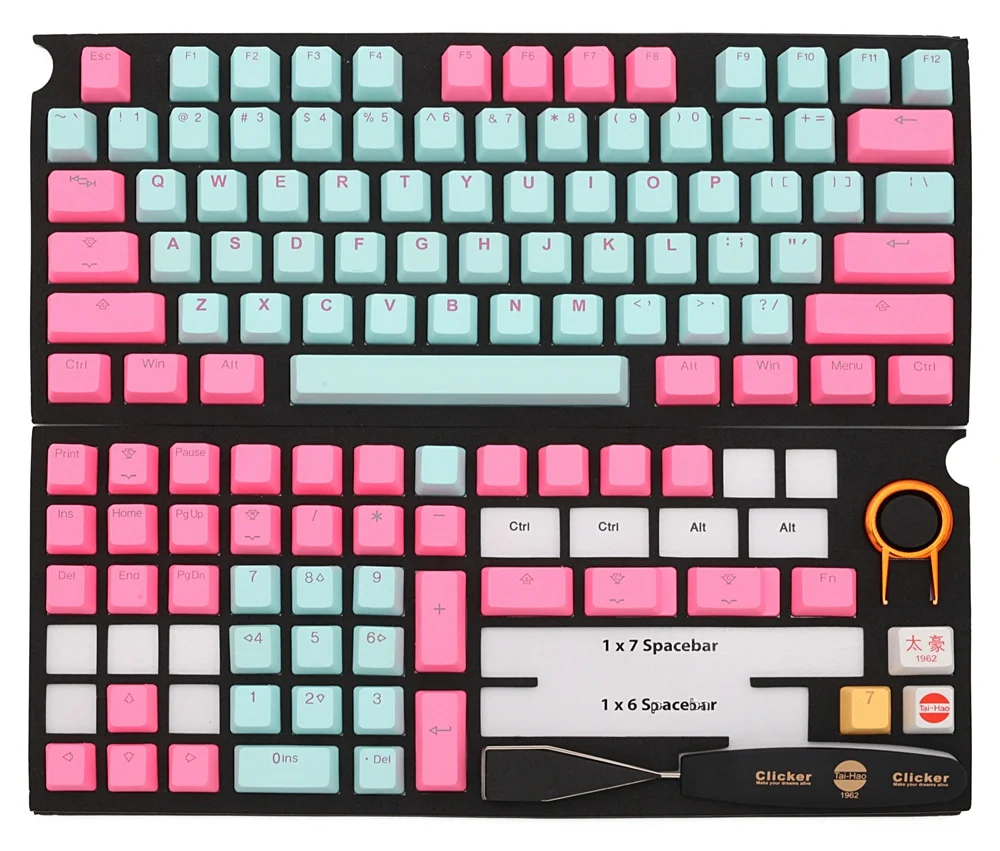 taihao pbt double shot Backlit oem profile keycaps Miami Cyan Magenta - Image 9