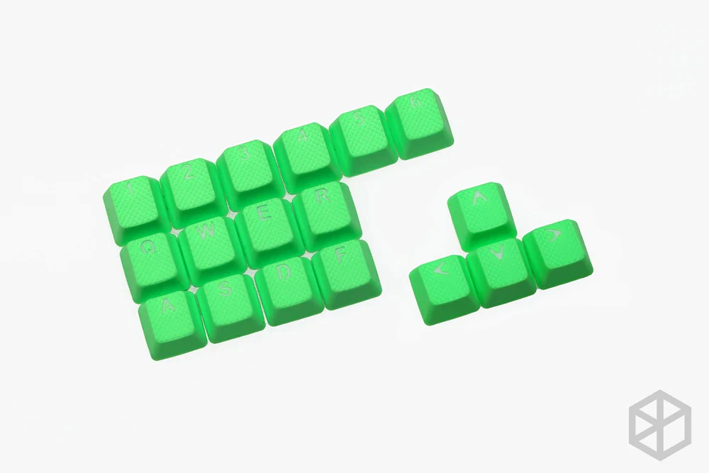 taihao Rubber Gaming Keycap Set Rubberized Doubleshot Keycaps Cherry MX Compatible OEM Profile shine-through Set of 18 keycaps - Image 4