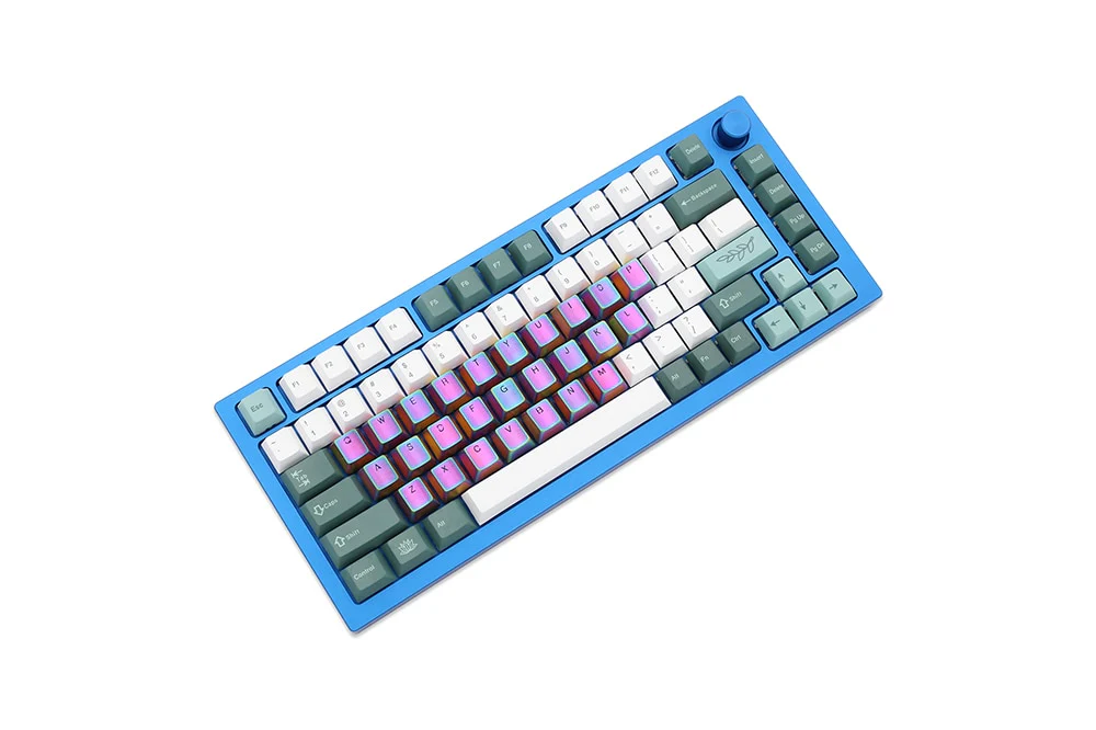 Teamwolf stainless steel MX Metal Keycap for keyboard Alpha 26 key light through back lit Black Blue Gold gradient - Image 6
