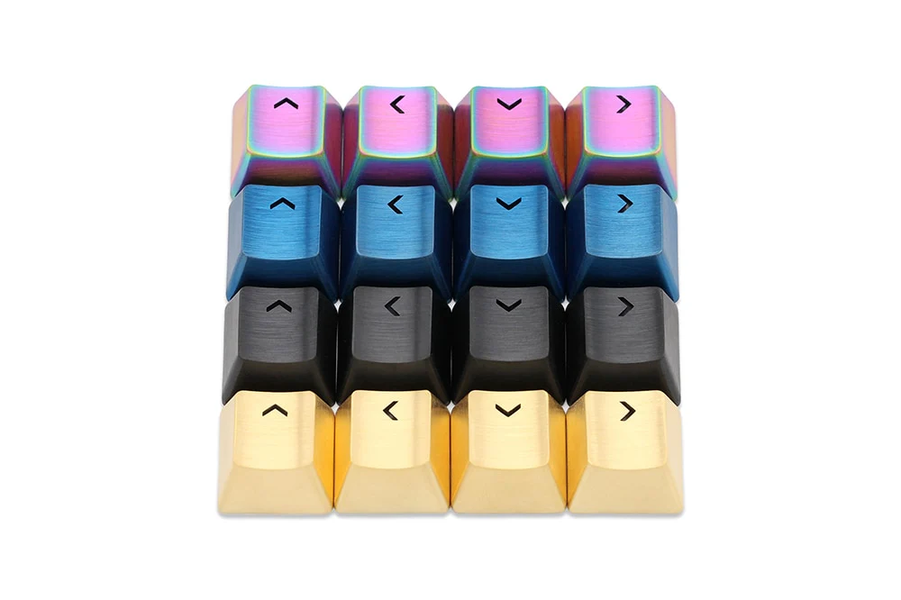 Teamwolf Arrow Key stainless steel MX Metal Keycap for keyboard gaming key  R4 light through back lit Black Blue Gold gradient - Image 2