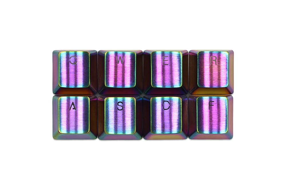 Teamwolf stainless steel MX Metal Keycap for keyboard gaming key QWERWASD R2 R3 light through back lit Black Blue Gold gradient - Image 6