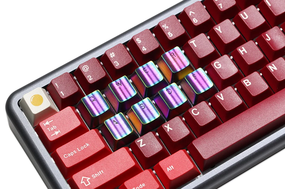 Teamwolf stainless steel MX Metal Keycap for keyboard gaming key QWERWASD R2 R3 light through back lit Black Blue Gold gradient - Image 8