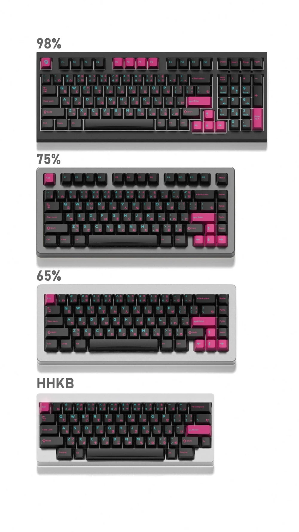 [Wholesale] Domikey Miami Night Cherry Profile abs doubleshot keycap for mx keyboard poker 87 104 gh60 xd64 xd68 xd84 BM60 BM65 BM68 BM80 - Image 3