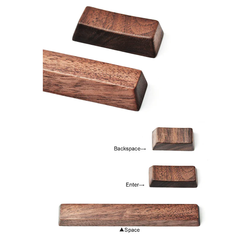 wooden keycaps wood keycap r1 r2 r3 r4 backspace enter spacebar arrow key wasd for 87 tkl 104 ansi xd64 xd75 xd96 xd84 cospad - Image 3