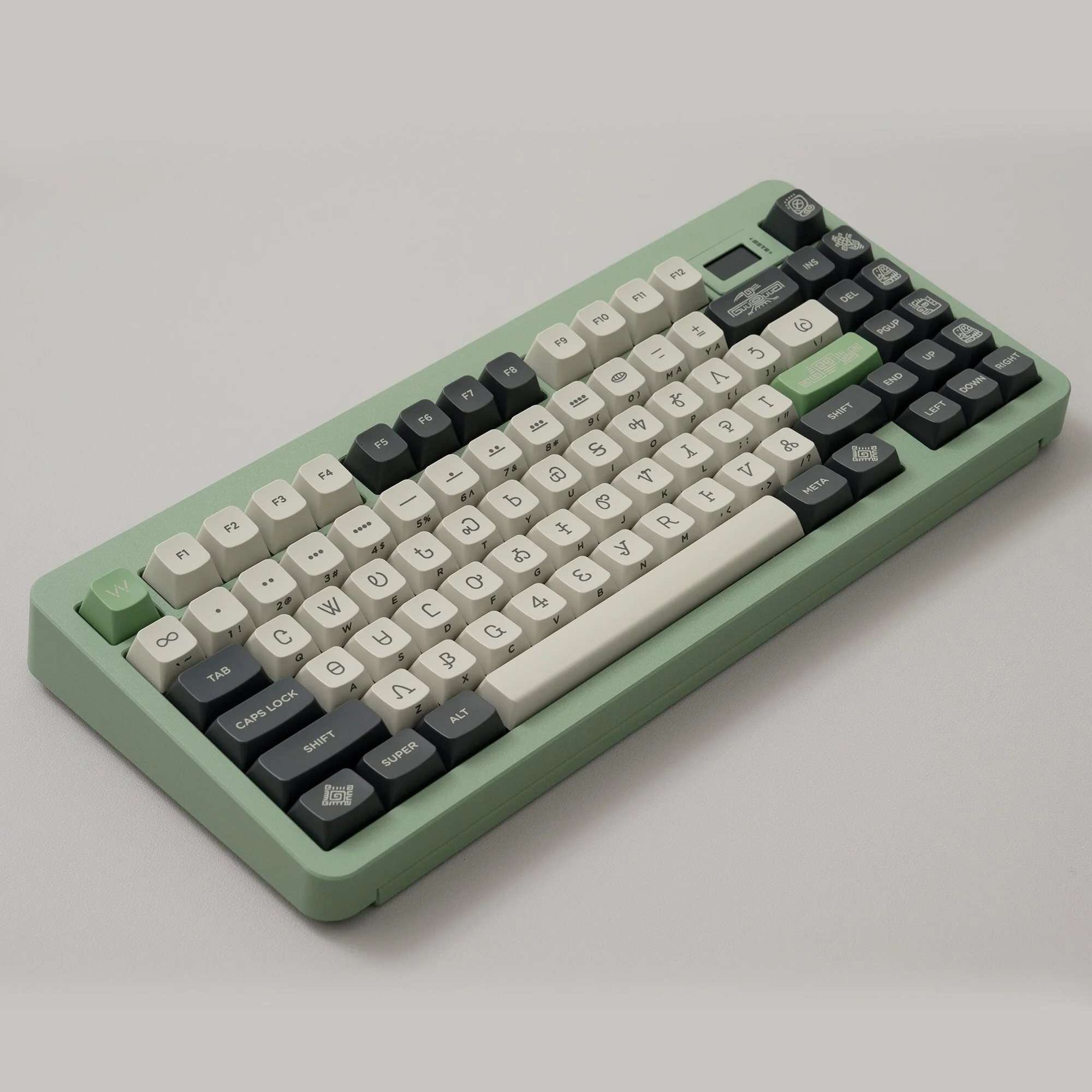 WP MAYA WDA Profile Paint Coat Keycap Set ABS for keyboard 87 tkl 104 ansi xd64 bm60 xd68 BM87 BM65 Beige Green Pad Printing