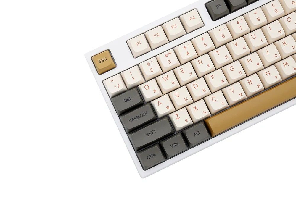 XDA V2 Dim Light Dye Sub Keycap Set thick PBT for keyboard 87 tkl 104 ansi xd64 bm60 xd68 bm65 bm68 Japanese RU White Shimmer - Image 3