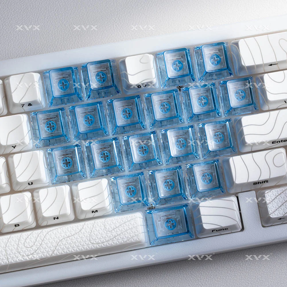 XVX Transparent Heart Keycap PC Keycaps For Gaming Mechanical Keyboard MX Switch Light Through Pink White Blue Black Red Heart - Image 4
